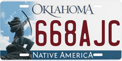 OK license plate 668AJC