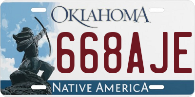 OK license plate 668AJE