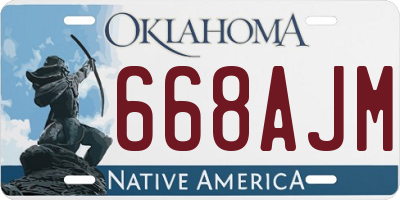 OK license plate 668AJM