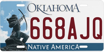 OK license plate 668AJQ
