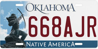 OK license plate 668AJR