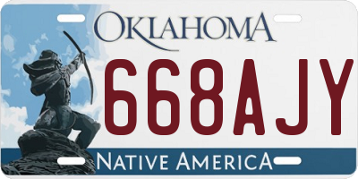 OK license plate 668AJY