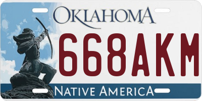 OK license plate 668AKM
