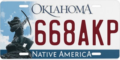 OK license plate 668AKP