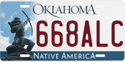 OK license plate 668ALC
