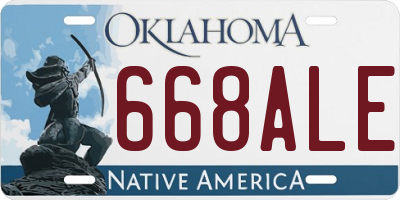 OK license plate 668ALE