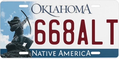 OK license plate 668ALT