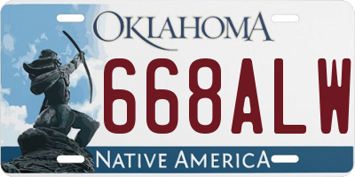 OK license plate 668ALW