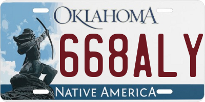 OK license plate 668ALY