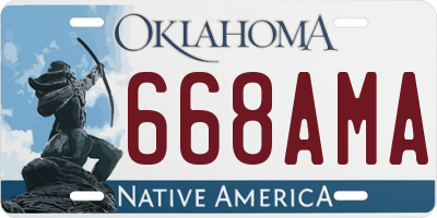 OK license plate 668AMA