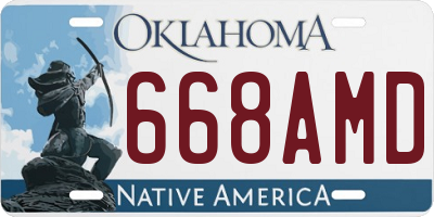 OK license plate 668AMD