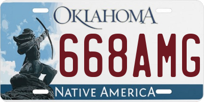 OK license plate 668AMG