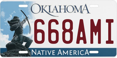 OK license plate 668AMI