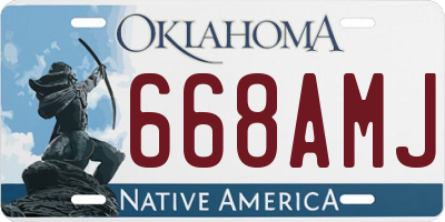 OK license plate 668AMJ