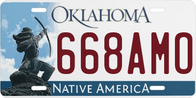 OK license plate 668AMO