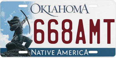 OK license plate 668AMT