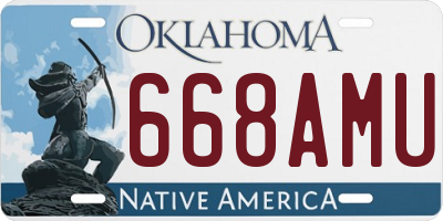 OK license plate 668AMU