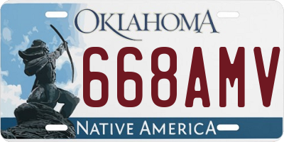 OK license plate 668AMV