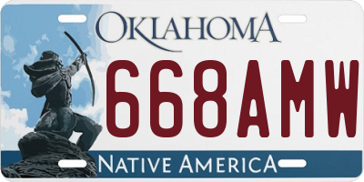 OK license plate 668AMW