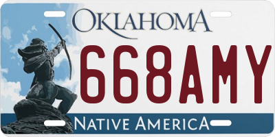 OK license plate 668AMY