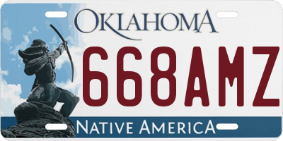 OK license plate 668AMZ