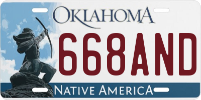 OK license plate 668AND