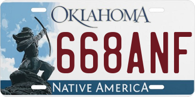OK license plate 668ANF