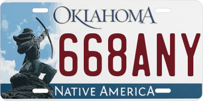 OK license plate 668ANY