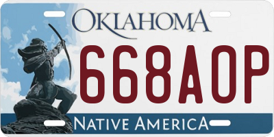OK license plate 668AOP