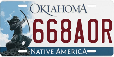 OK license plate 668AOR