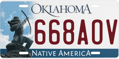 OK license plate 668AOV