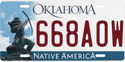 OK license plate 668AOW