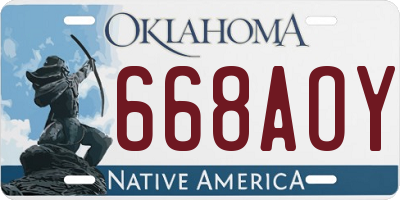 OK license plate 668AOY