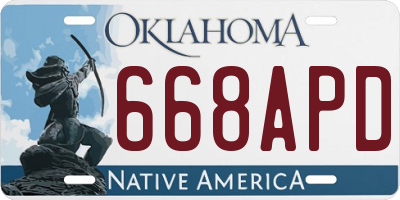 OK license plate 668APD