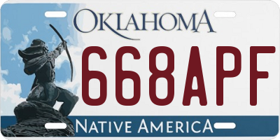 OK license plate 668APF