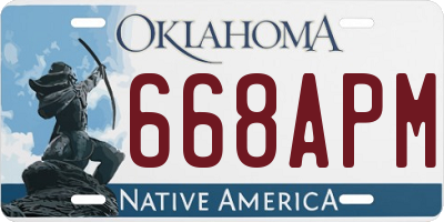OK license plate 668APM