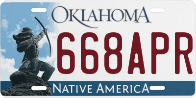 OK license plate 668APR