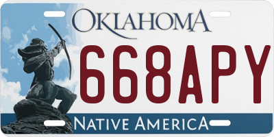 OK license plate 668APY