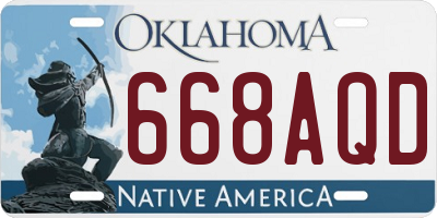 OK license plate 668AQD