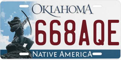 OK license plate 668AQE