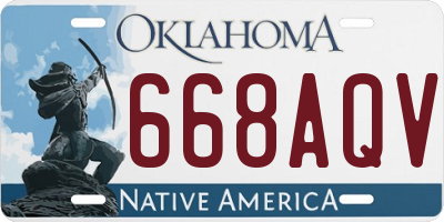 OK license plate 668AQV