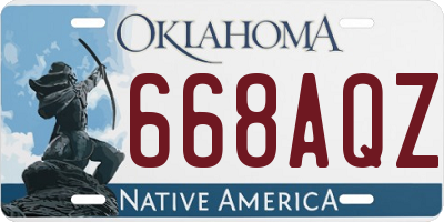 OK license plate 668AQZ