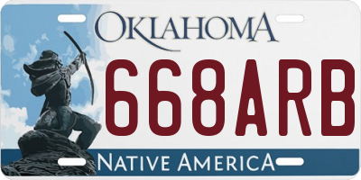 OK license plate 668ARB