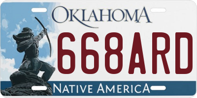 OK license plate 668ARD