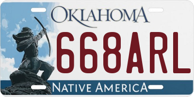 OK license plate 668ARL