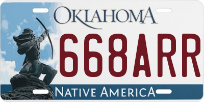 OK license plate 668ARR