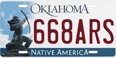 OK license plate 668ARS