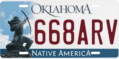 OK license plate 668ARV