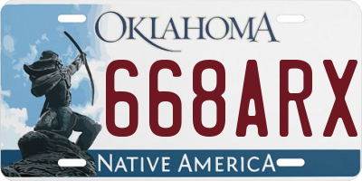 OK license plate 668ARX