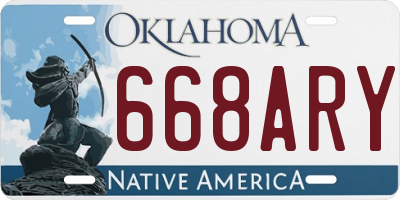 OK license plate 668ARY